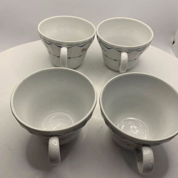 Ribbons and Bows 4 English Tea Cups - 1984 Royal Worcester - Picture 8 of 8